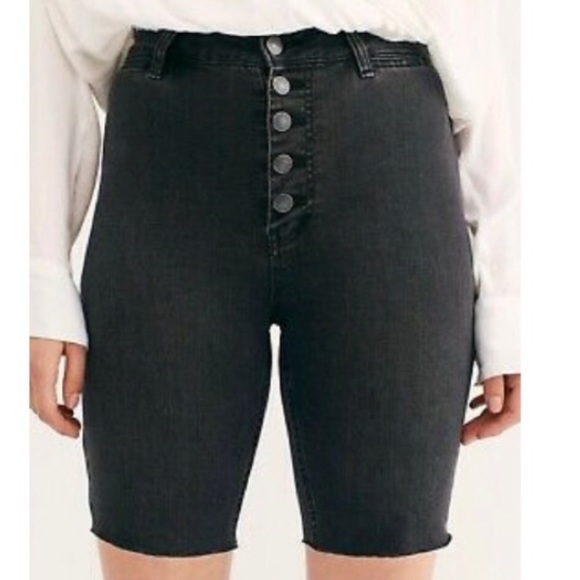 Free People Pants - We the Free CRVY Black Wash Denim Bike Short Size 31